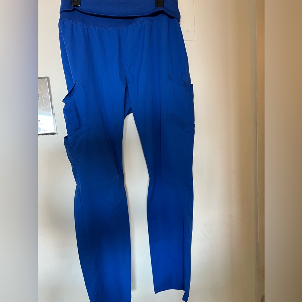 Pant is in excellent condition, no stains. Blouse has some stains.
